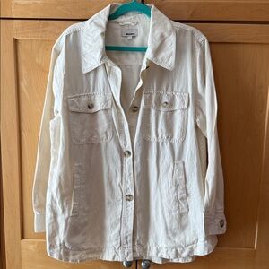 LOFT Cream Button-Up Jacket